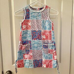 Lilly Pulitzer Fish Nautical Patchwork Classic Shift Dress